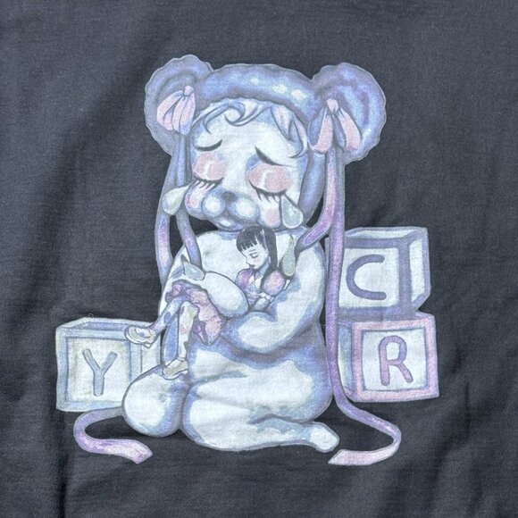 Melanie Martinez Cry Baby Sad Bear Hoodie Hot Topic Exclusive LARGE New - Picture 9 of 9